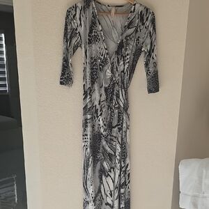 Elegant Black and White Patterned Dress
